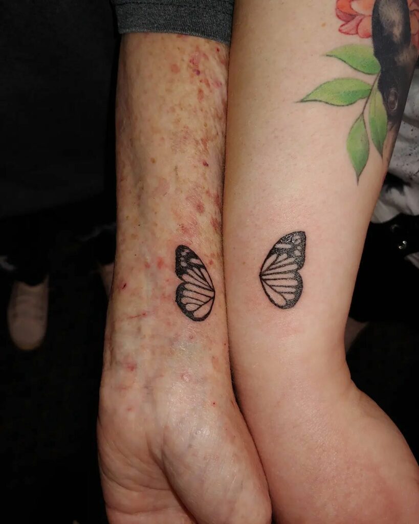 12+ BEAUTIFUL MOTHER AND DAUGHTER TATTOO IDEAS TO SHOWCASE YOUR LOVE 20 Mother-Daughter Butterfly Tattoo