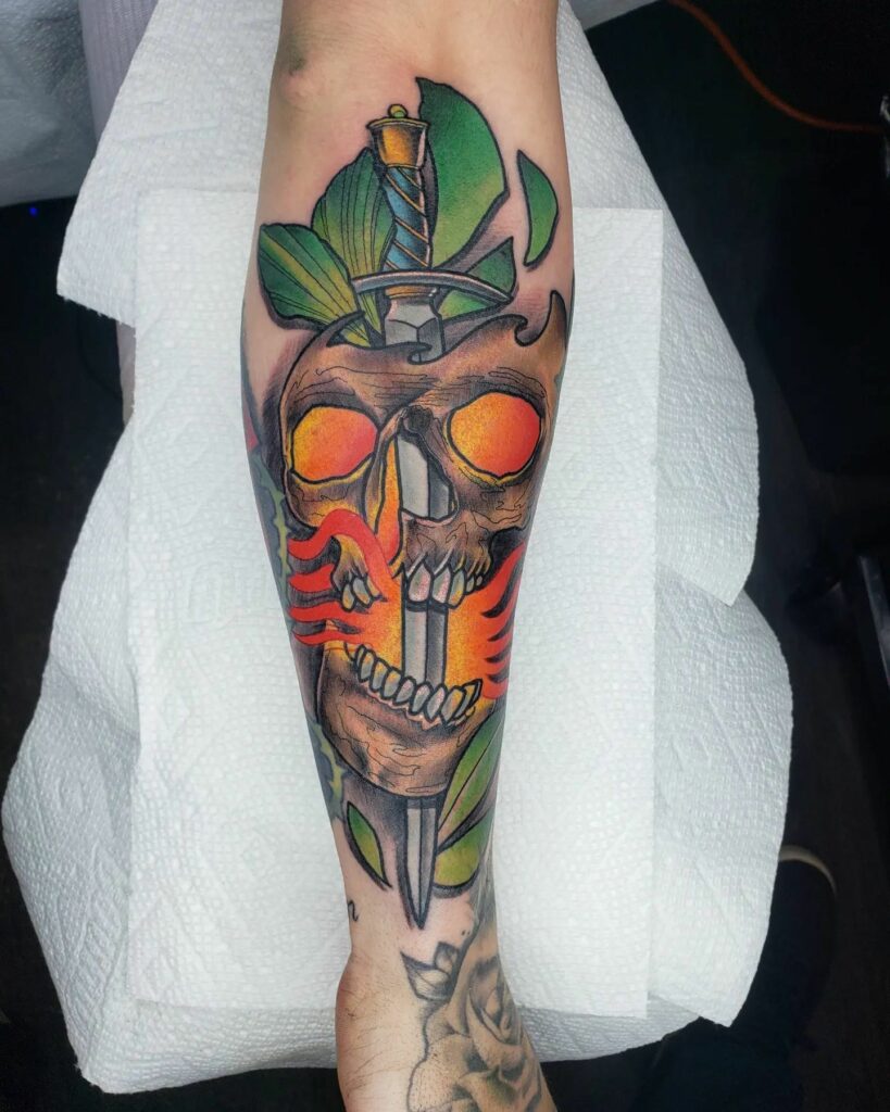 12+ Traditional Dagger Tattoo Ideas - To Inspire You In 2024 14 Skull and Dagger Tattoo