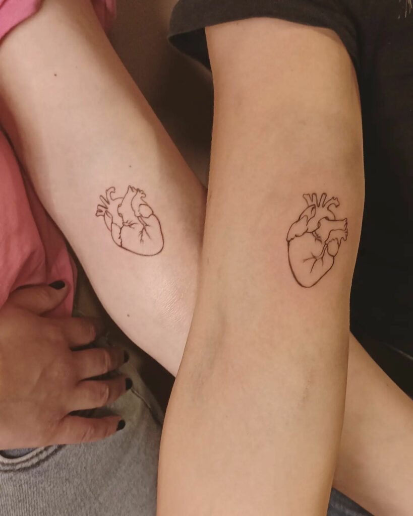 AMAZING MATCHING SISTER TATTOO IDEAS - NEW & UPDATED 2024 18 Sister Heart Tattoo