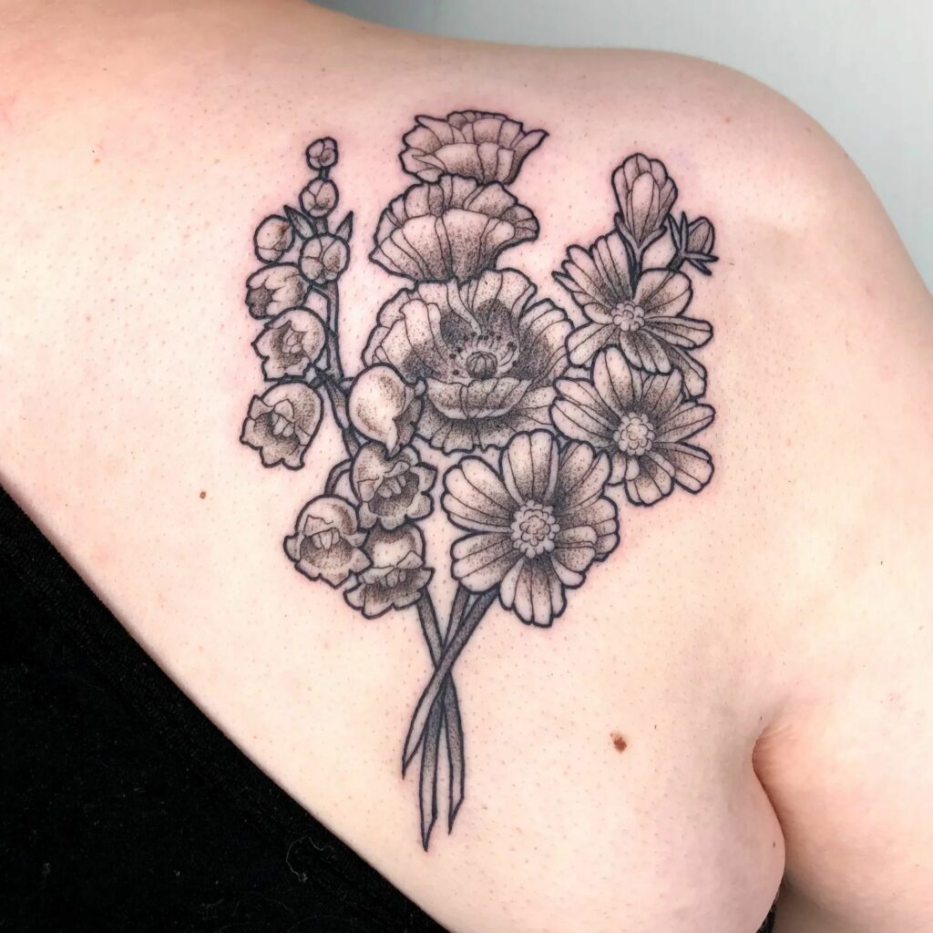 POPPY FLOWER TATTOOS: AN ACCURATE GUIDE TO THEIR MEANINGS 24 Black & Grey Poppy Tattoo