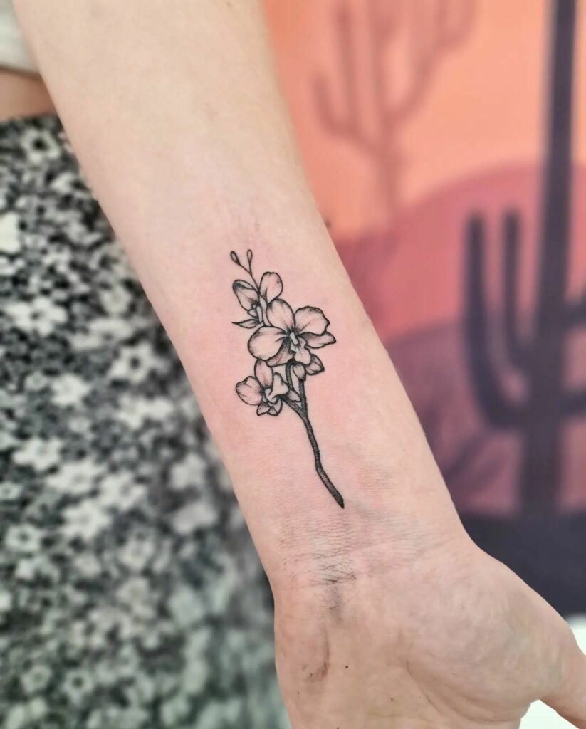 AMAZING ORCHID TATTOOS + THEIR COOL MEANINGS 20 Single Needle Orchid Tattoo