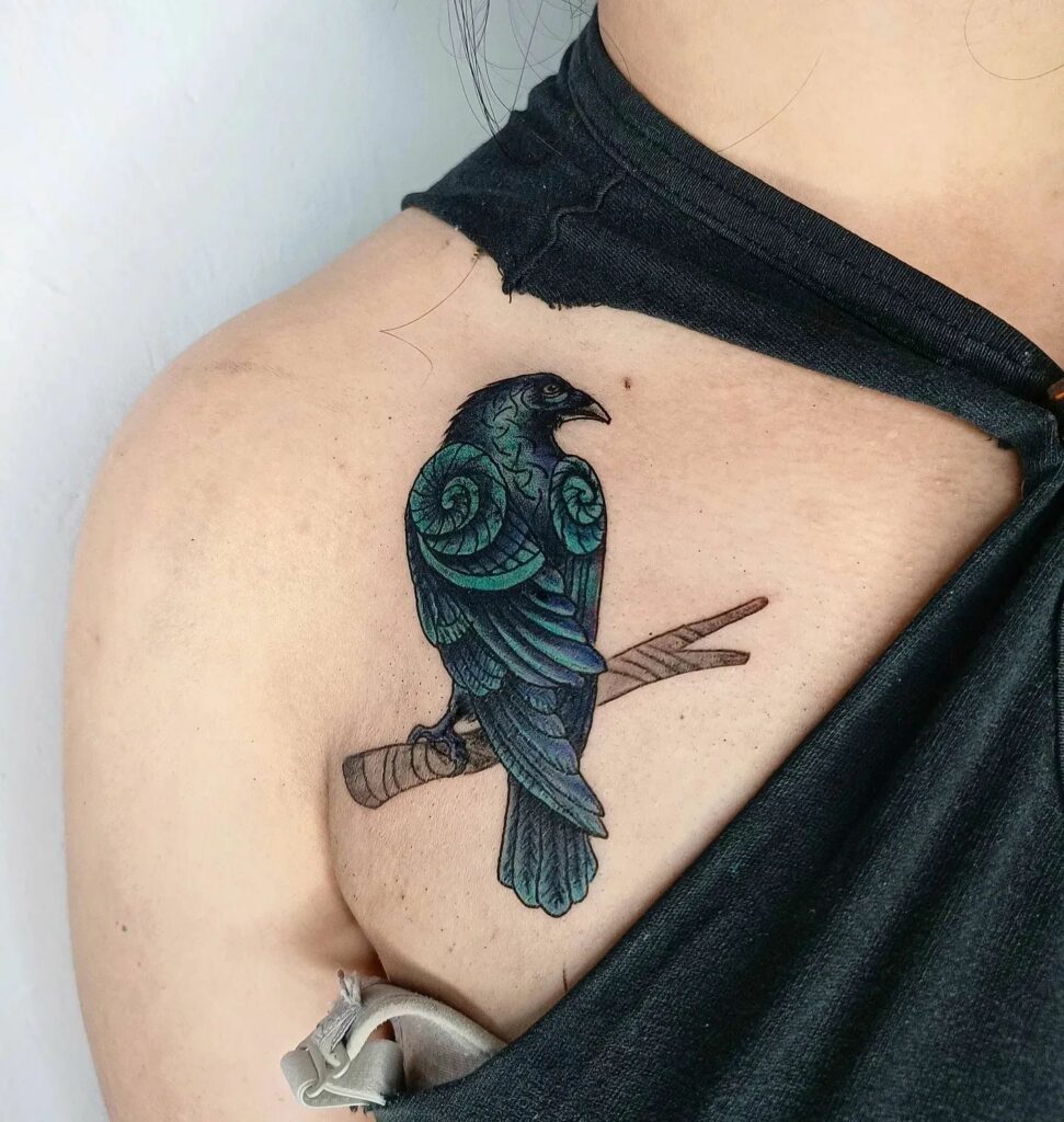 Beautiful Bird Tattoos For Women 22 Forest-winged Crow