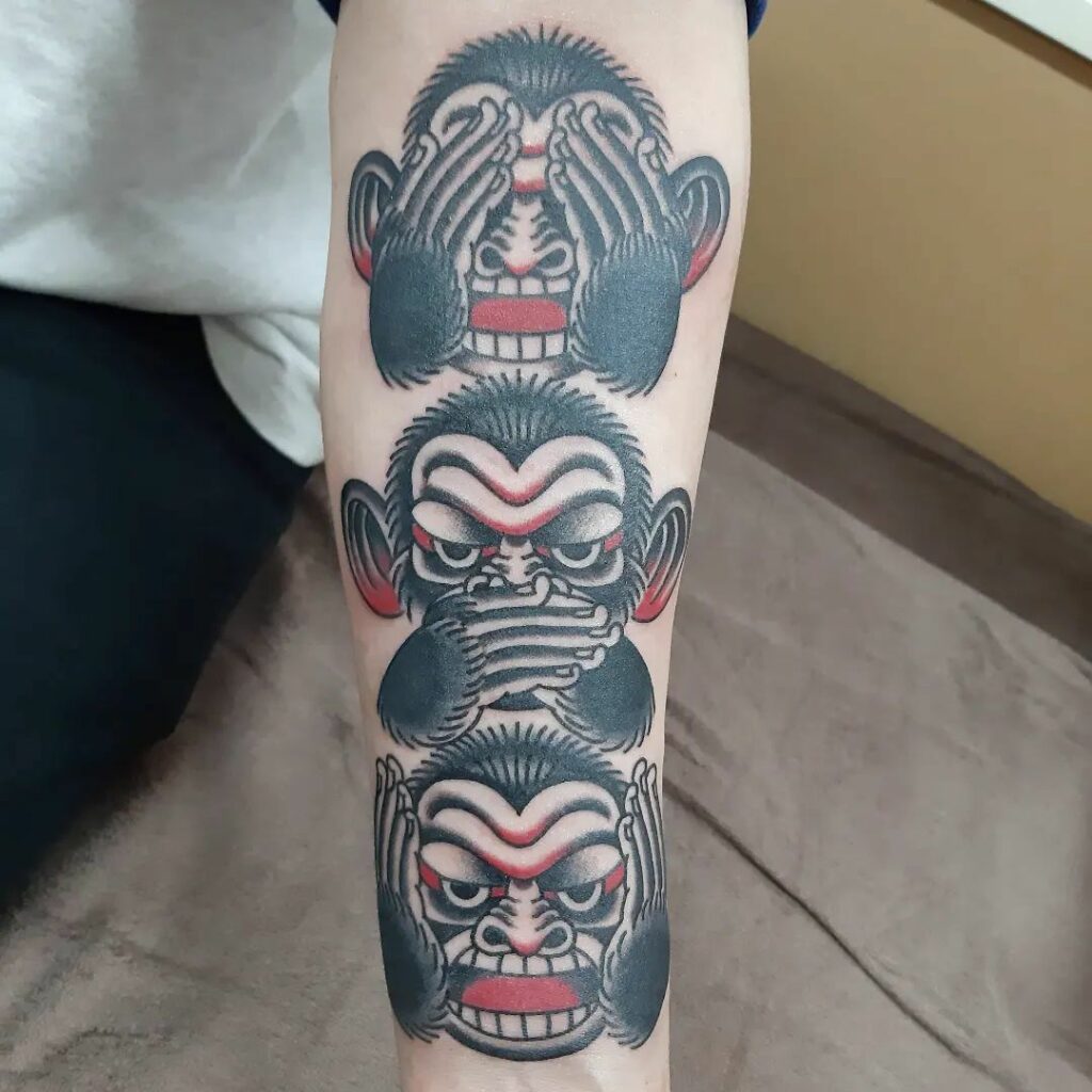AMAZING MONKEY TATTOO DESIGNS + MEANINGS TO INSPIRE YOU IN 2024 13 Hear, See, Speak No Evil Monkeys Tattoo