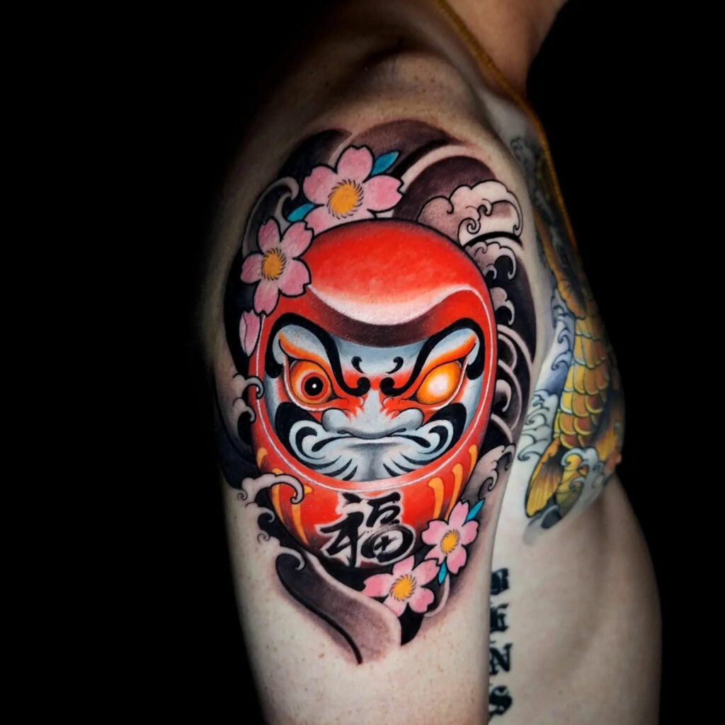 AMAZING DARUMA DOLL TATTOOS DESIGNS & MEANINGS - UPDATED FOR 2024 14 Daruma Doll Tattoo