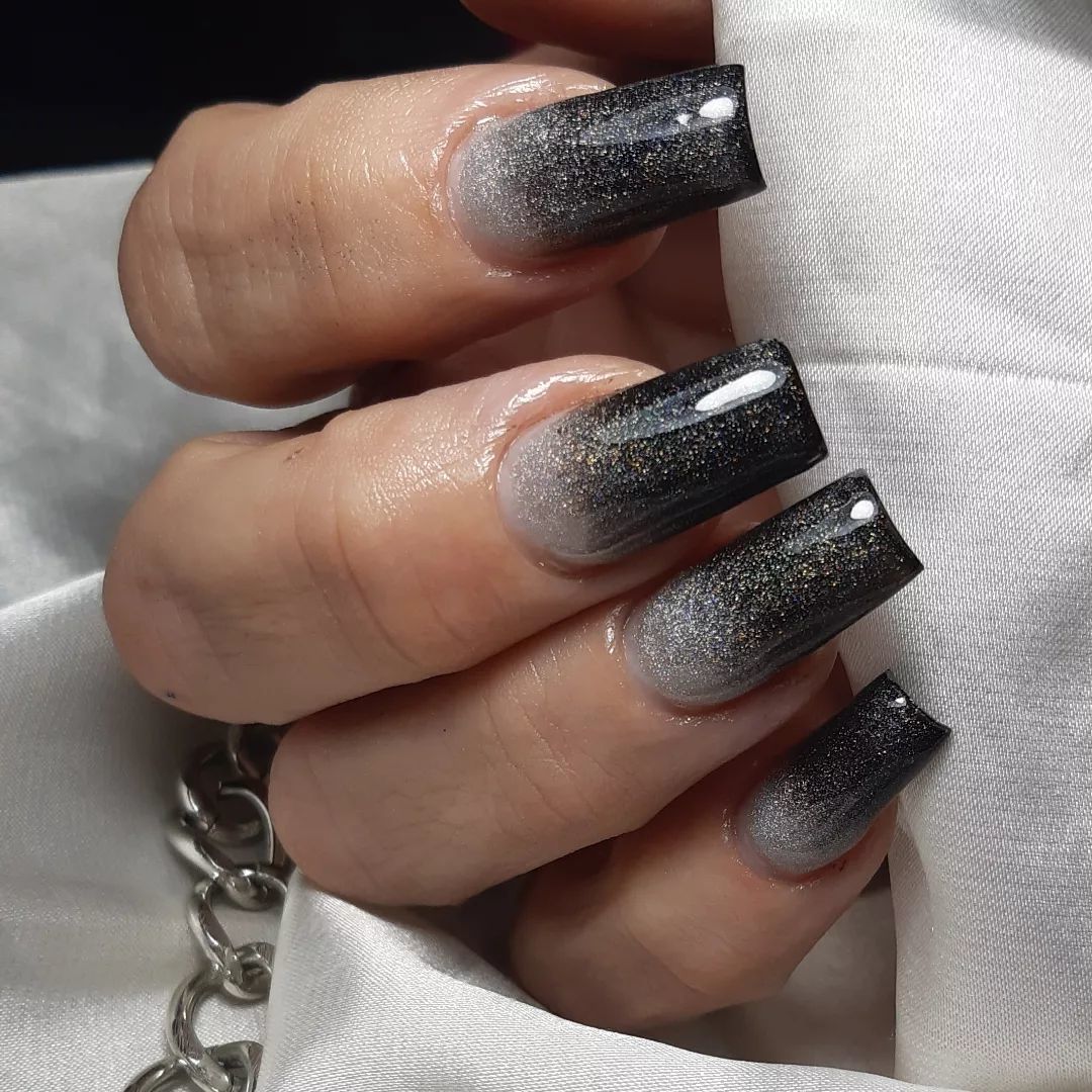 44 Latest Black Ombré Nail Designs To Try In 2024! 20