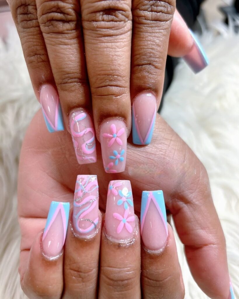 39 Latest Pink and Blue Nail Designs To Try in 2024! 45 The Flower Fairy Touch