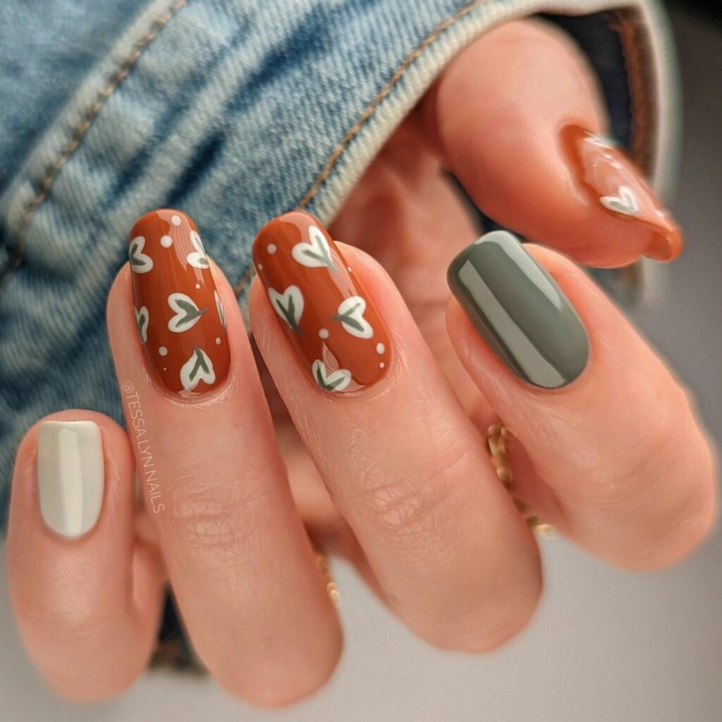 Embrace Neutrals with 35 Grey Nail Designs for 2024 16 Copper Meets Grey