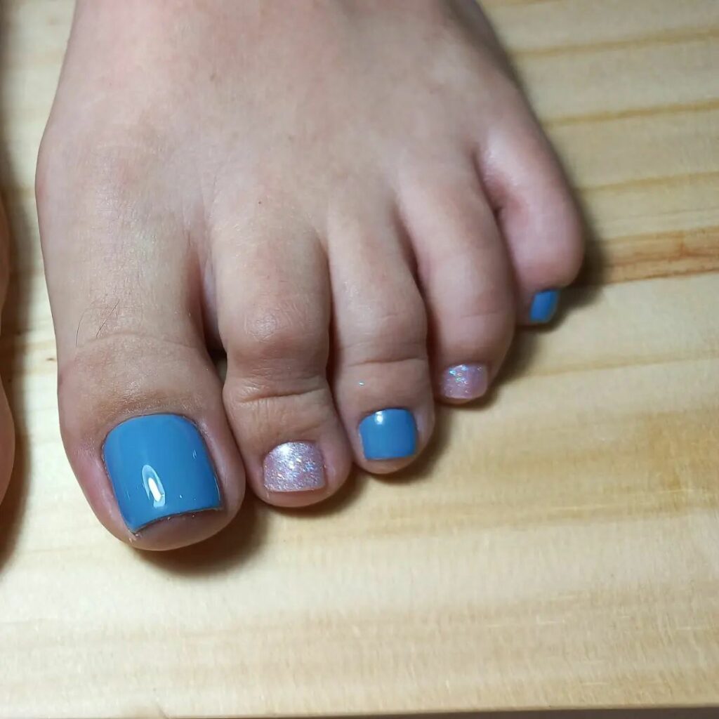 30 Light Blue Pedicure Ideas to Try in 2024 26 Light Blue And Silver Combination On Nails