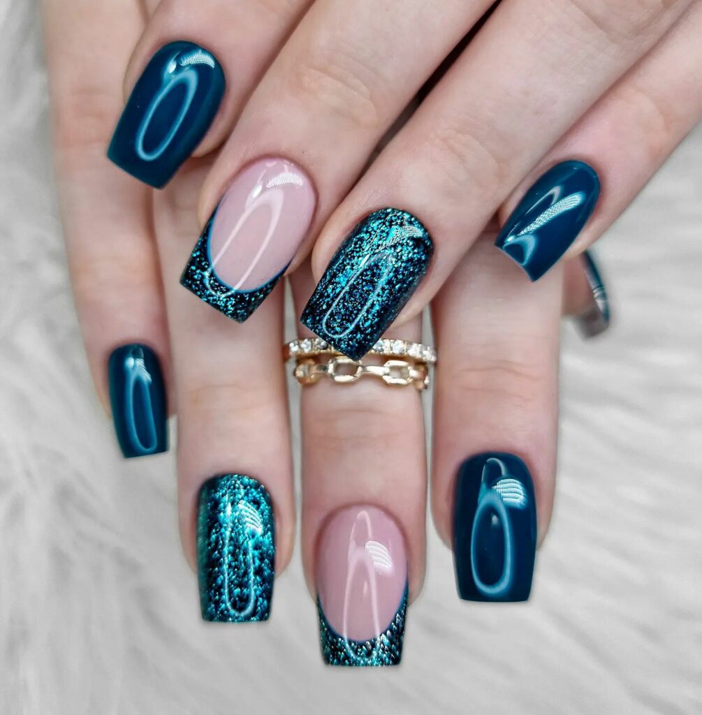 30 Latest Navy Blue Nail Designs To Try In 2024! 38 Glossy Square Nails