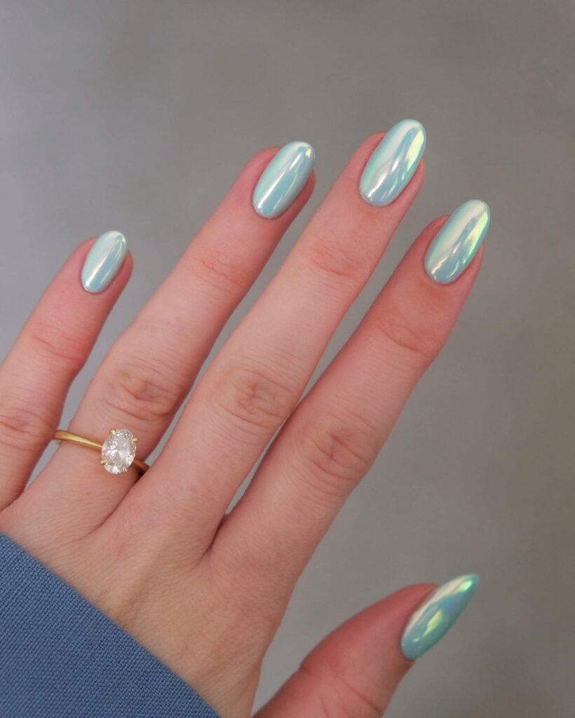 22 Latest Blue Chrome Nail Ideas To Try In 2024! 36 Aqua Blue Chrome Nails