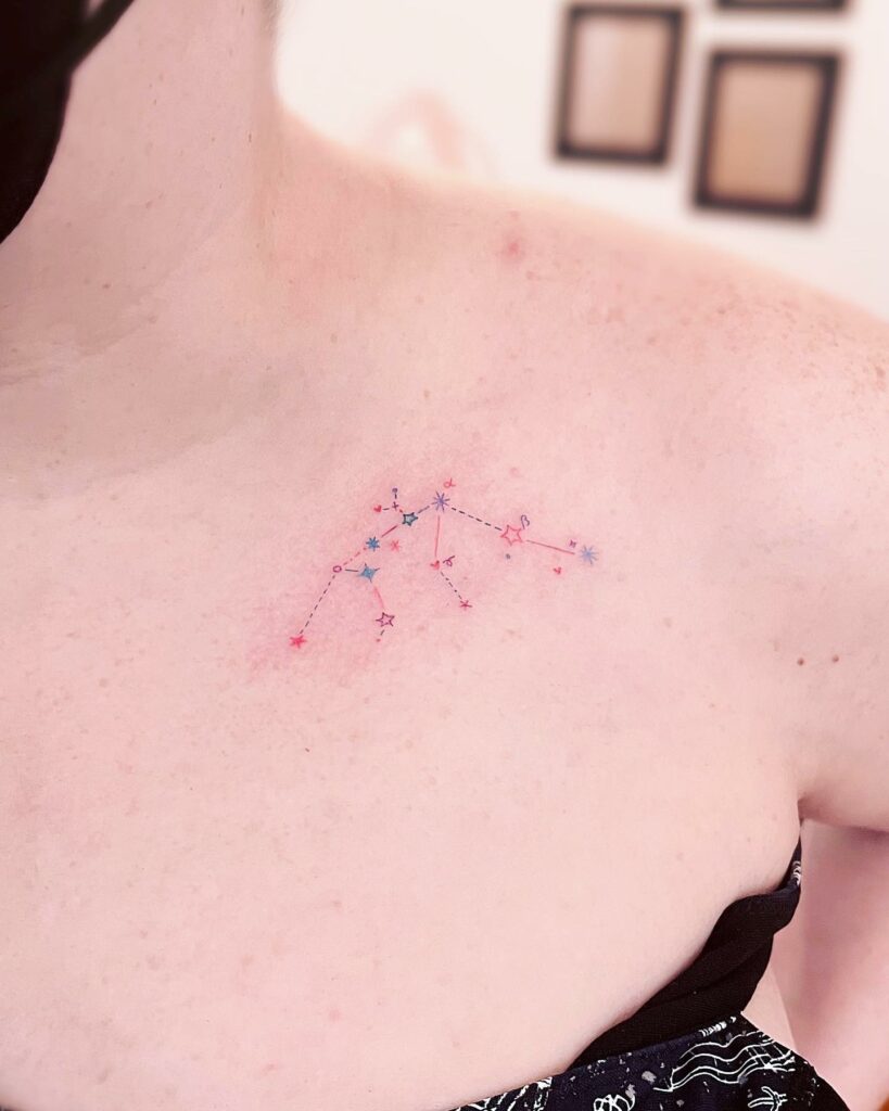 10+ Male Aquarius Tattoo Ideas That Will Blow Your Mind! 18 Aquarius Constellation Colorful Tattoo