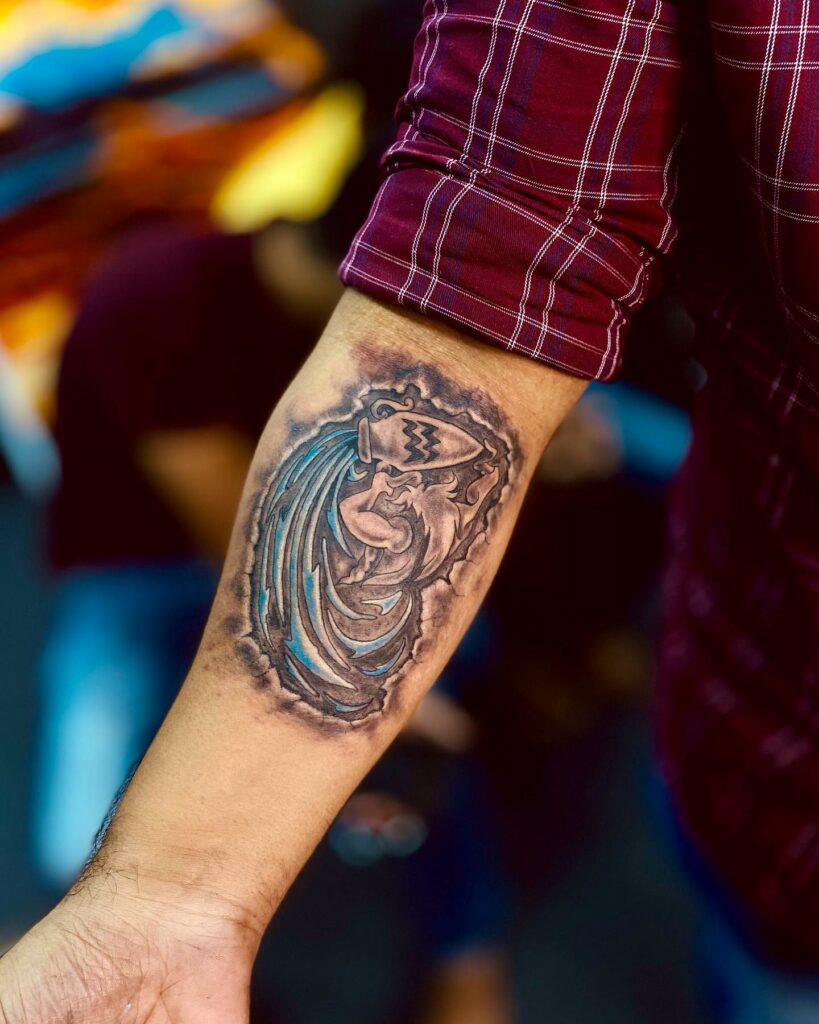 10+ Male Aquarius Tattoo Ideas That Will Blow Your Mind! 11 Aquarius God Tattoo Idea