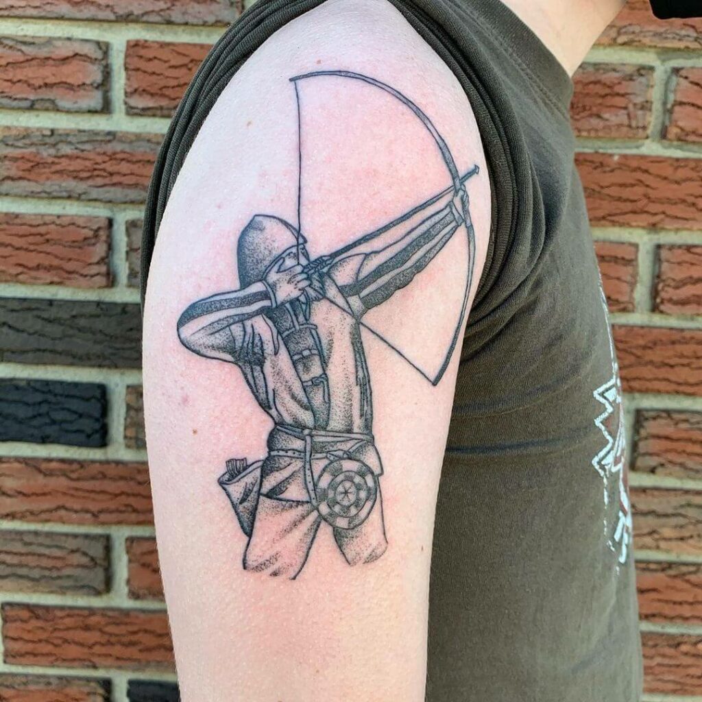 11 Latest Archer Tattoos To Inspire You In 2024! 19 Archer's Stretched Back Bow Tatto