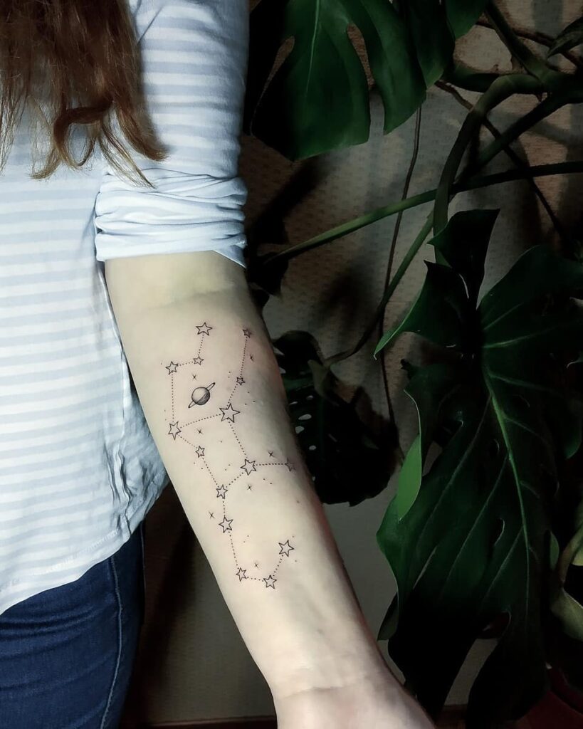 11+ Virgo Constellation Tattoo Ideas You Have To See To Believe! 12 Arm Sleeve Virgo Constellation Tattoo