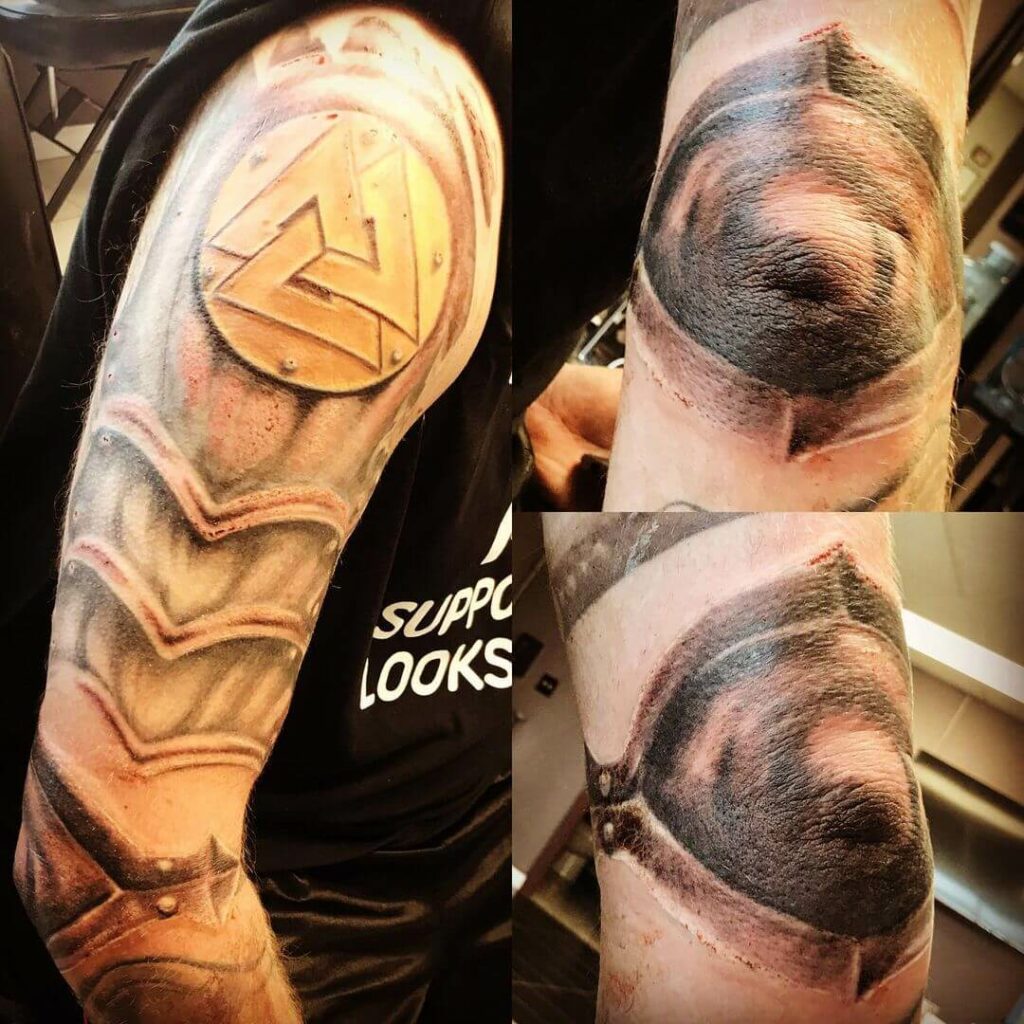 9 Latest Armor Sleeve Tattoos To Inspire You In 2024! 16 Armor Tattoo Ideas With Contemporary Designs