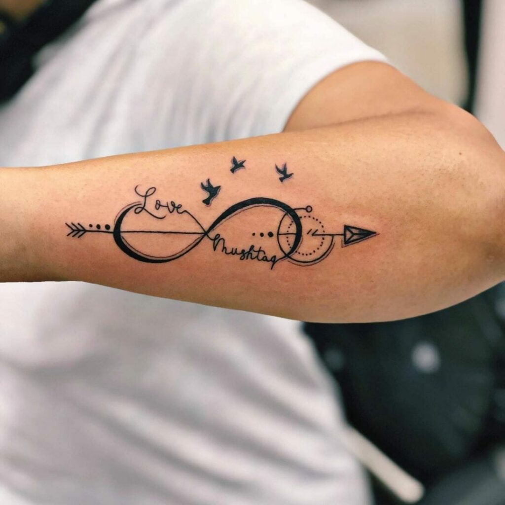 10+ Infinity Tattoo With Names Ideas You Have To See To Believe! 17 Arrow Infinity Tattoo