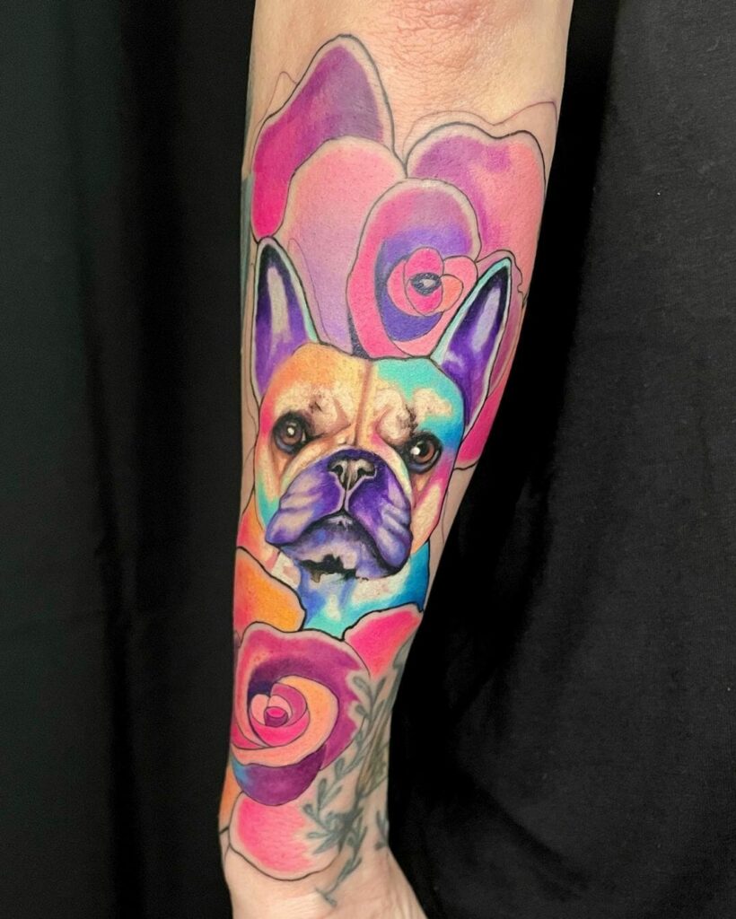 11+ Bulldog Tattoo Ideas You'll Have To See To Believe! 11 Art Nouveau French Bulldog Tattoo