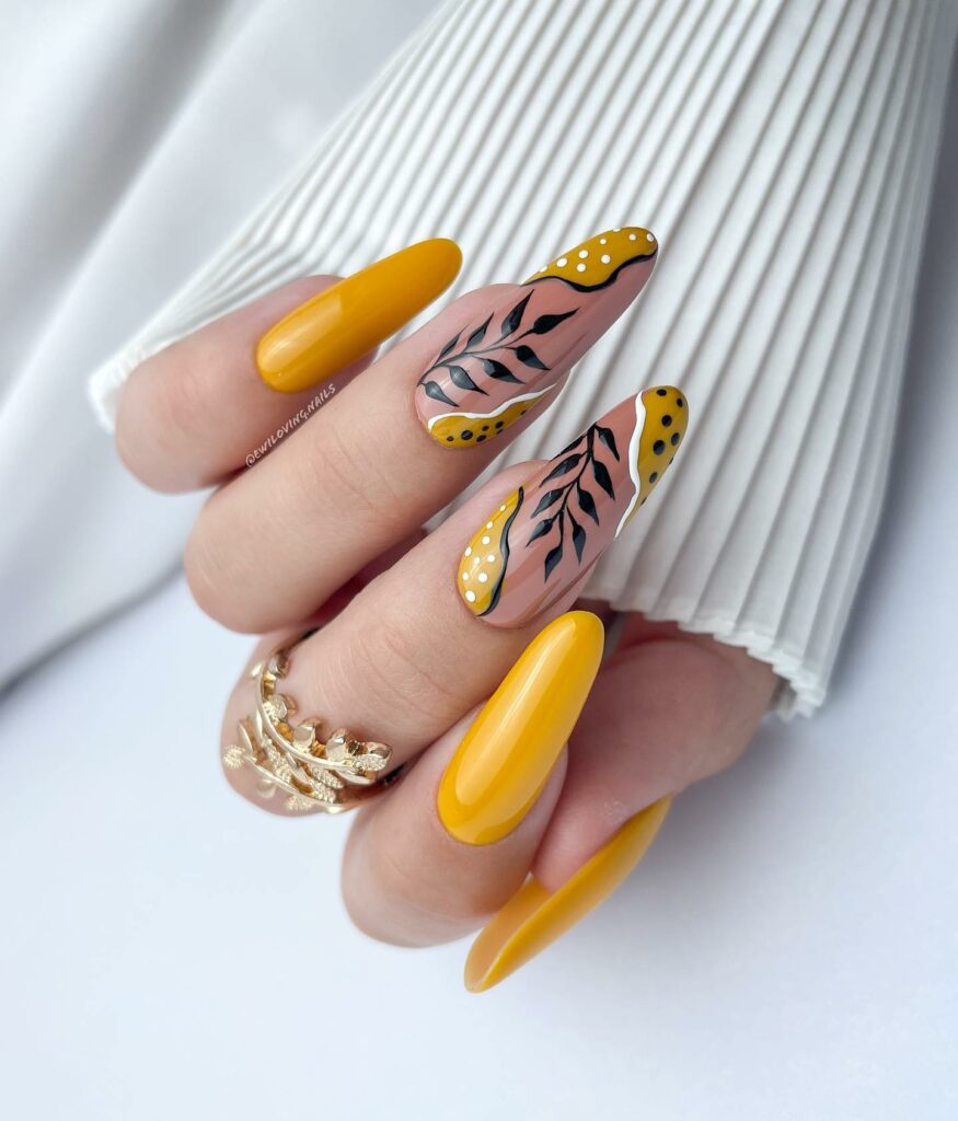 50 Latest February Yellow Nail Designs To Try in 2024! 38 Artistic Floral Yellow Nails