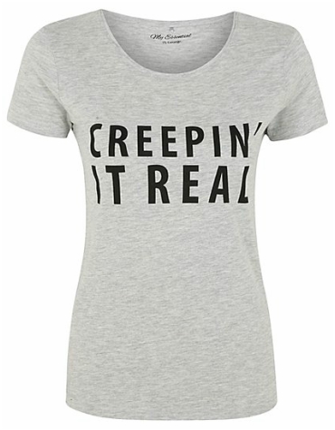Asda – Creepin it real tee £6 Asda - Creepin it Real grey Halloween tee