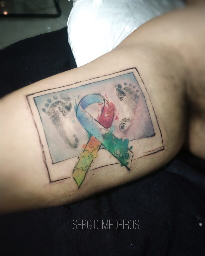 12+ Small Autism Tattoo Ideas To Inspire You! 20 Autism Awareness Tattoo Ideas In Polaroid With Puzzle Ribbon