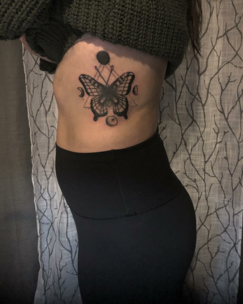 14+ Butterfly Tattoo Ribs Ideas To Inspire You! 15 Awesome Butterfly Tattoo On Ribs Designs With Other Symbols And Motifs