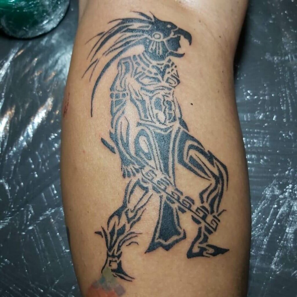 11+ Eagle Skull Tattoo Ideas That Will Blow Your Mind! 20 Aztec Eagle Warrior Skull Tattoo