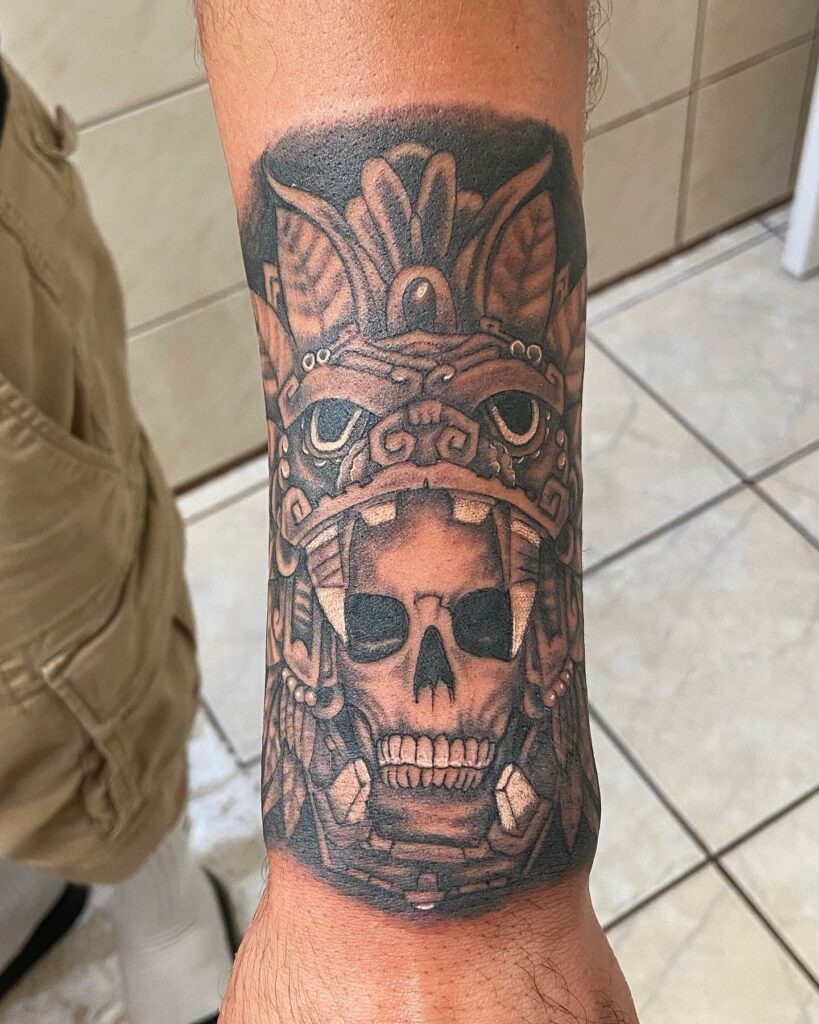 11+ Simple Skull Tattoo Ideas That Will Blow Your Mind! 16 Aztec Skull Tattoo