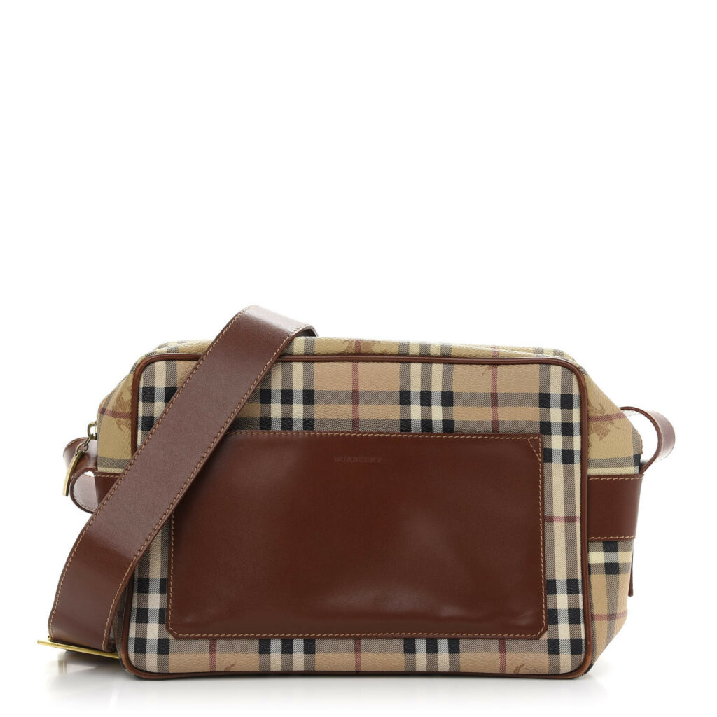 Burberry Vs Burberrys: Discover The History Of The Brand 18 BURBERRY Haymarket Check Crossbody Bag Brown