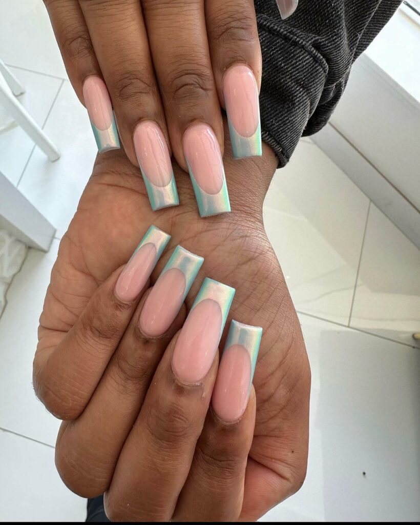 29 Latest Long Square Acrylic Nail Designs To Try In 2024! 33 Pastel Blue Tips on Square Acrylic Nails