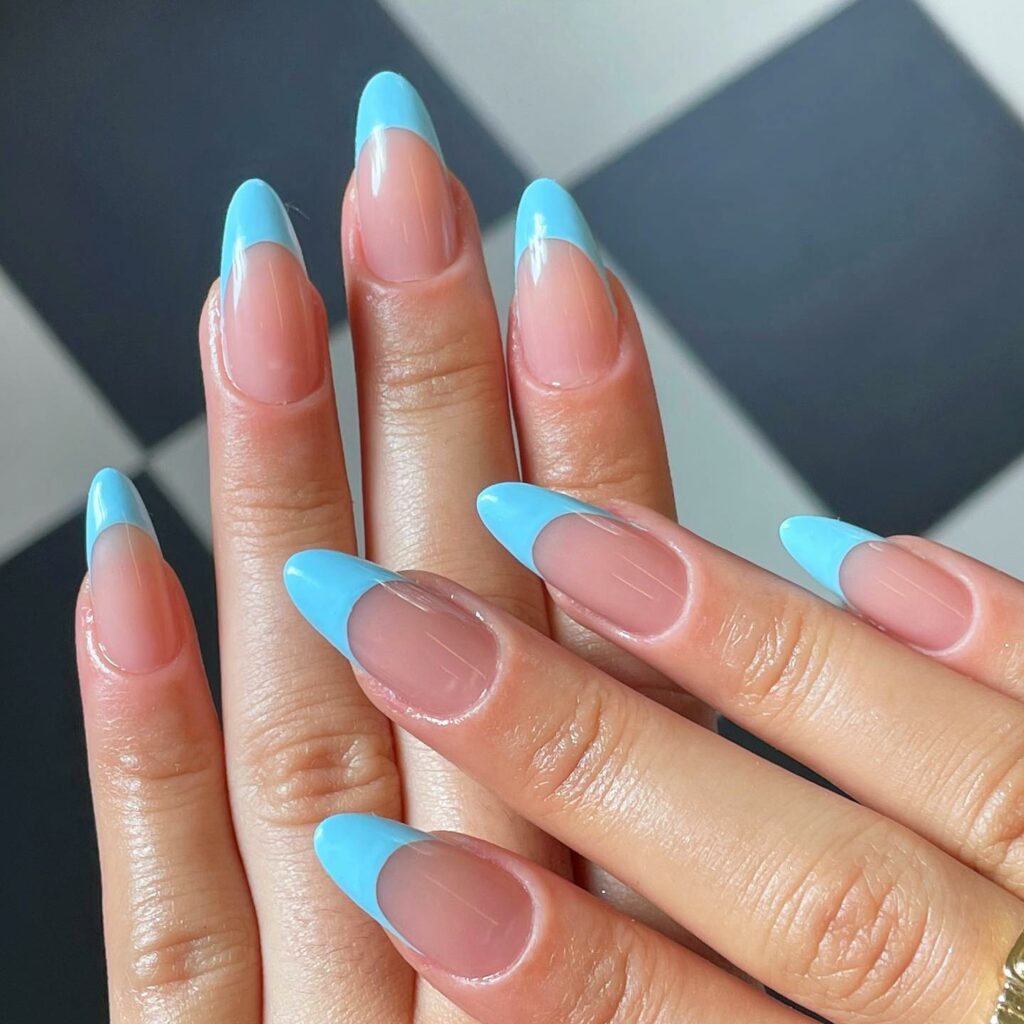 30 Blue French Tip Nail Ideas To Try In 2024! 15 Baby Blue French tip nails