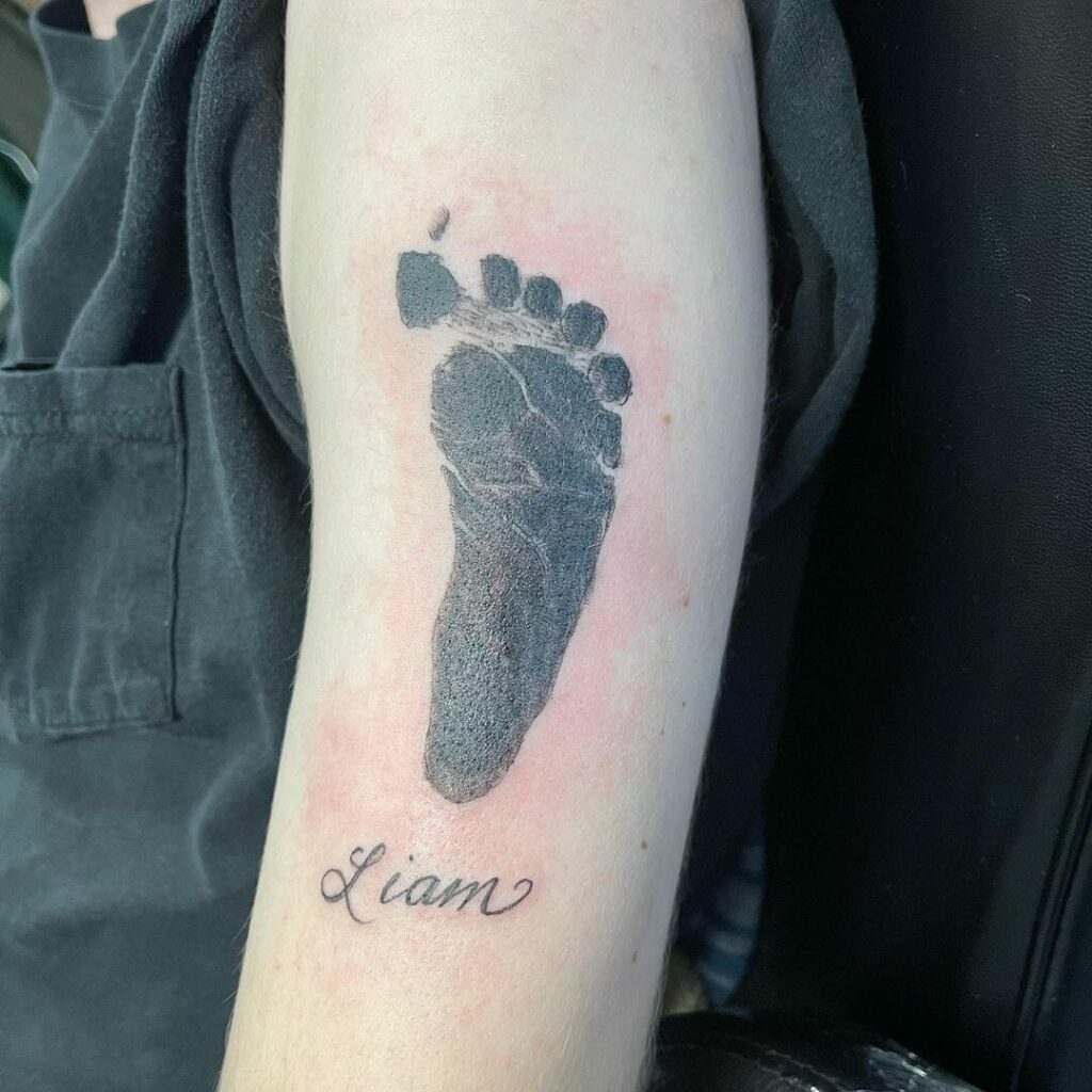 11+ Baby Footprint Tattoo Ideas You'll Have To See To Believe! 16 Baby Footprint And Kids Name Tattoos