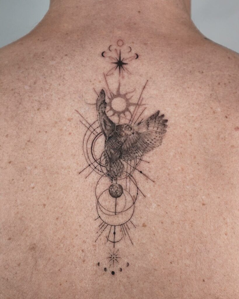 10+ Simple Owl Tattoo Ideas That Will Blow Your Mind! 17 Back Tattoo Of Majestic Creature