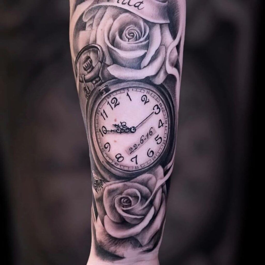 12+ Clock Flower Tattoo Ideas To Inspire You! 20 Back To Time