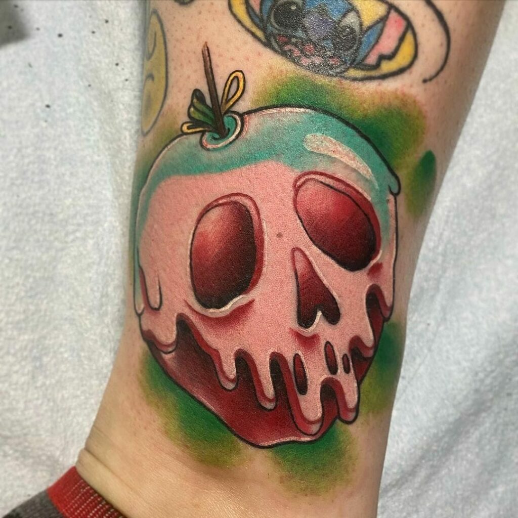 11+ Bad Apple Tattoo Ideas You'll Have To See To Believe! 15 Bad Apple Tattoos With Skull Motif