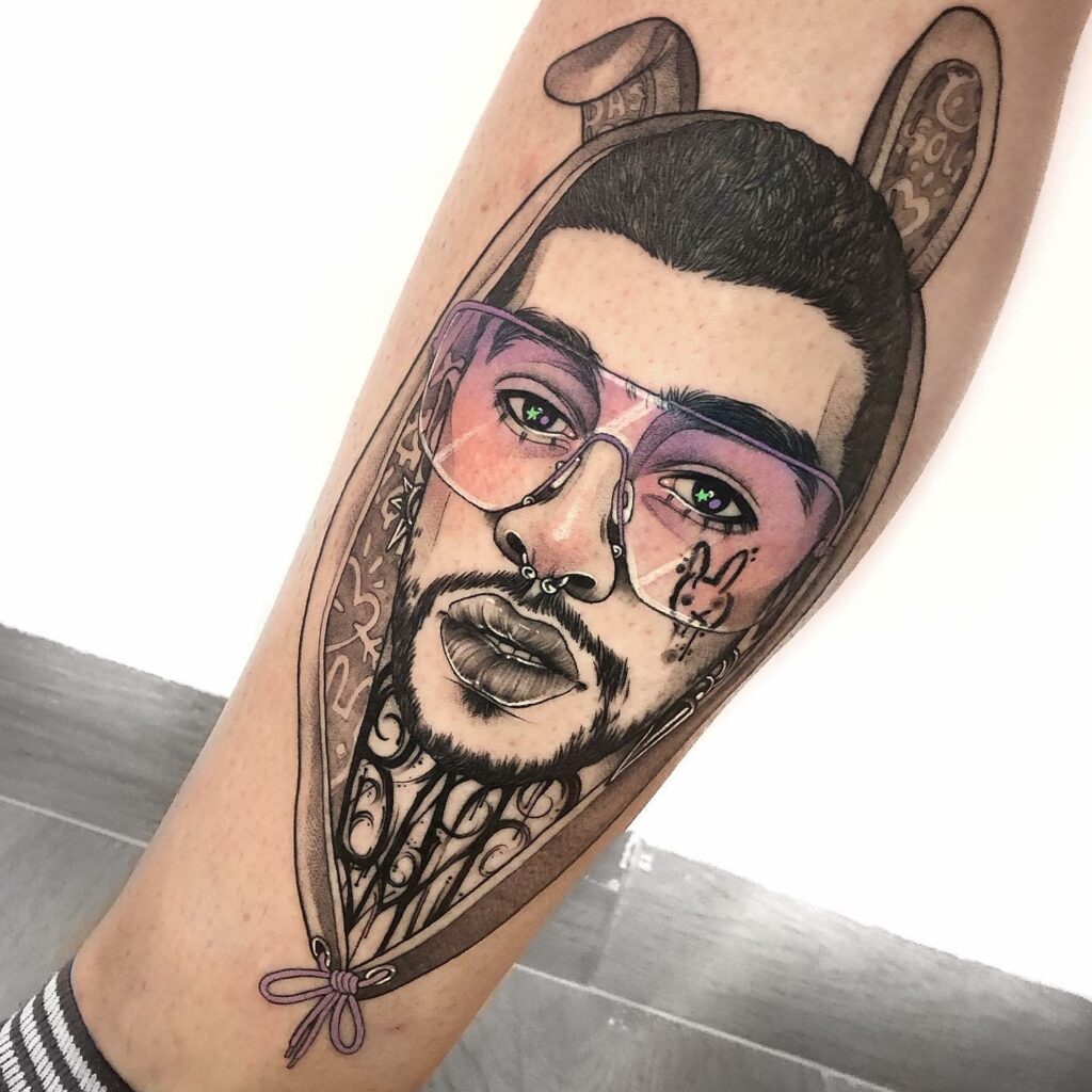 13+ Bad Bunny Tattoo Ideas To Inspire You! 12 Bad Bunny In Hoddie Tattoo