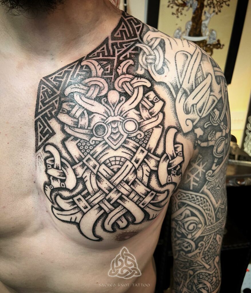 10+ Meaning Celtic Tattoos That Will Blow Your Mind! 13 Badass Odin Mask Masculine Tattoo