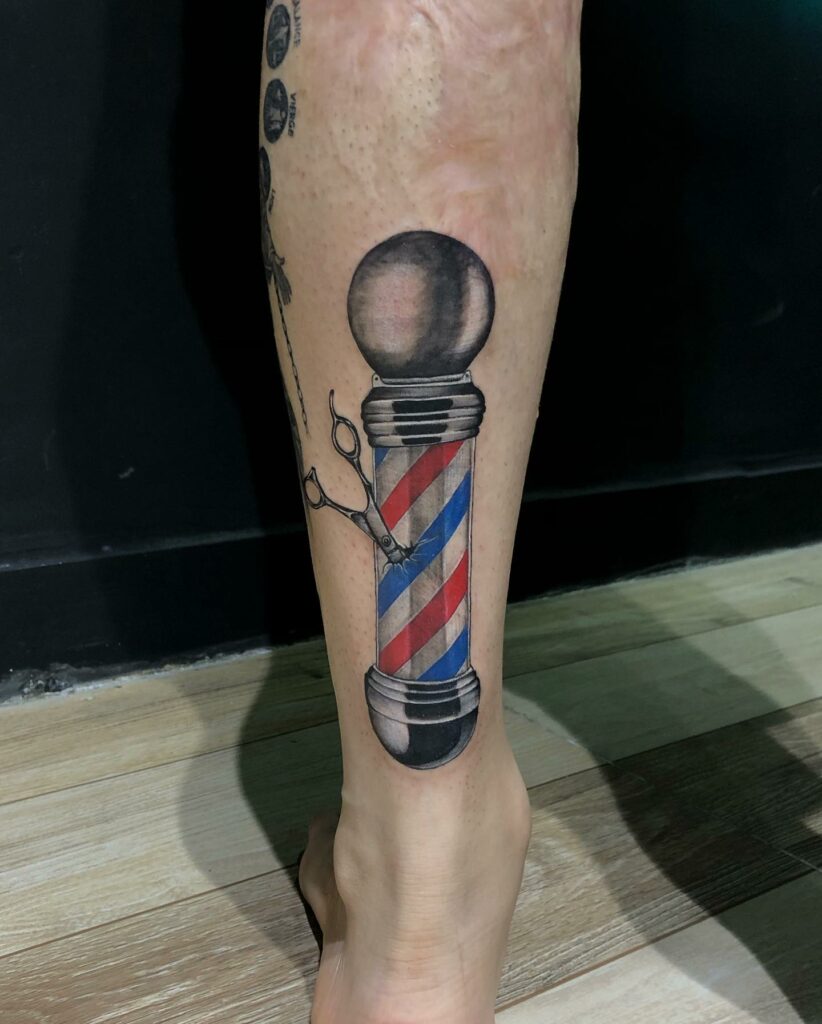 12+ Barber Tattoo Ideas To Inspire You! 18 Barber Pole Tattoos