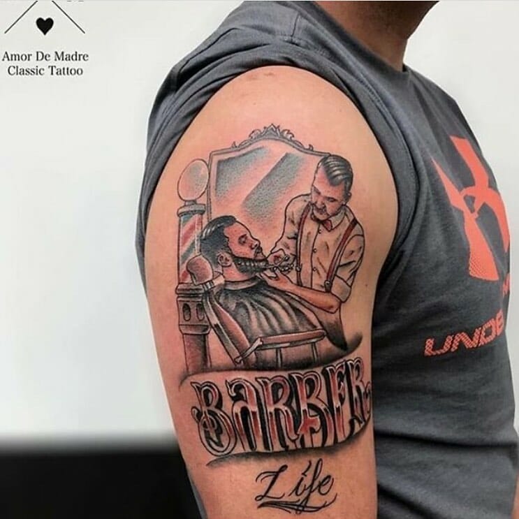 12+ Barber Tattoo Ideas To Inspire You! 10 Barber Tattoo Ideas
