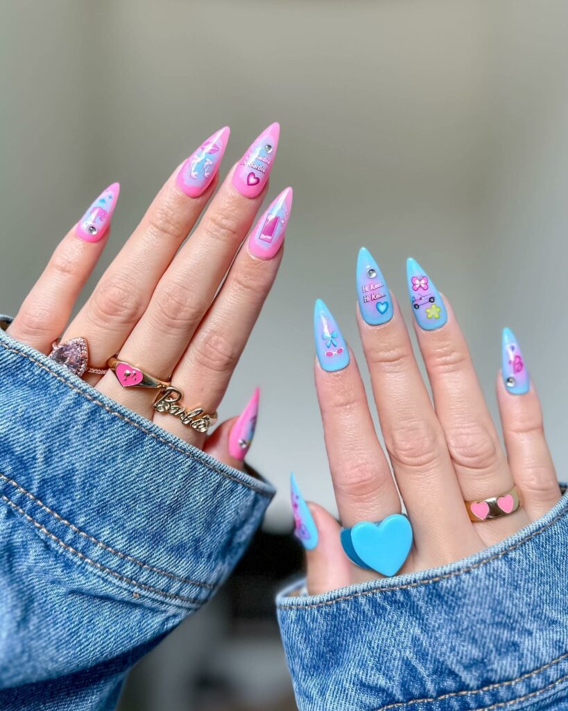 50 Latest Disney Nails Ideas To Try In 2024! 45 Barbie Inspired Blue Disney Nails