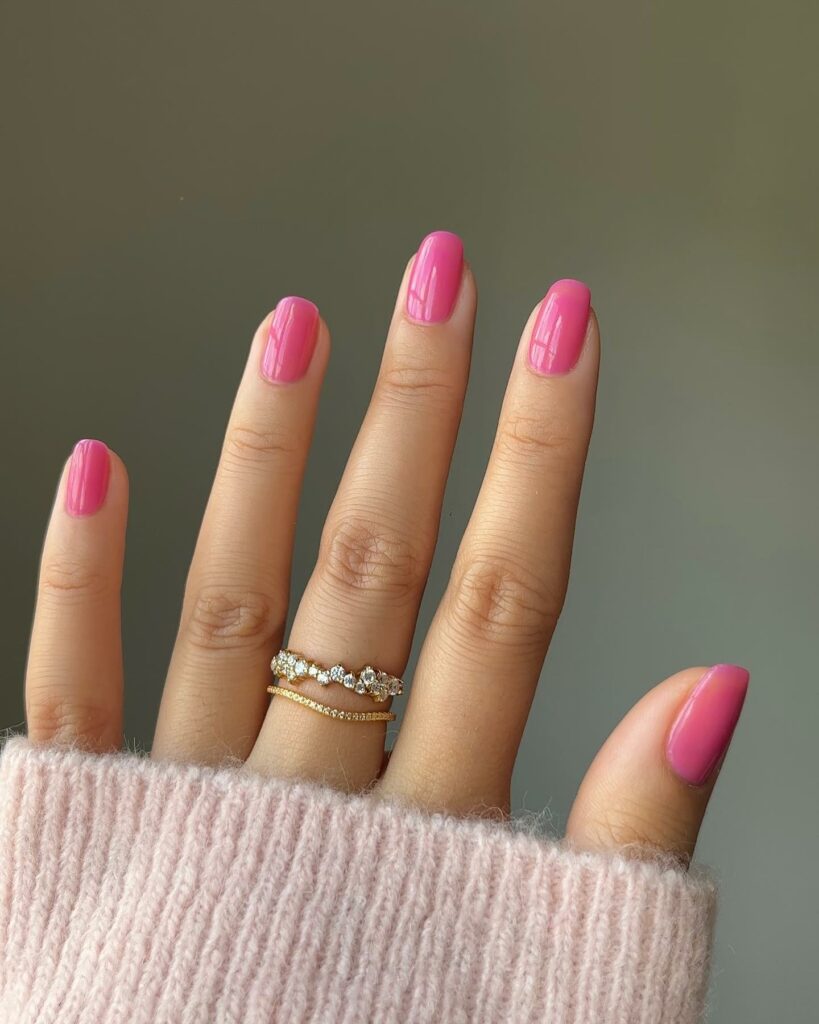 22 Latest Short Pink Nail Ideas To Try In 2024! 14 Barbie-Inspired Short Pink Nails