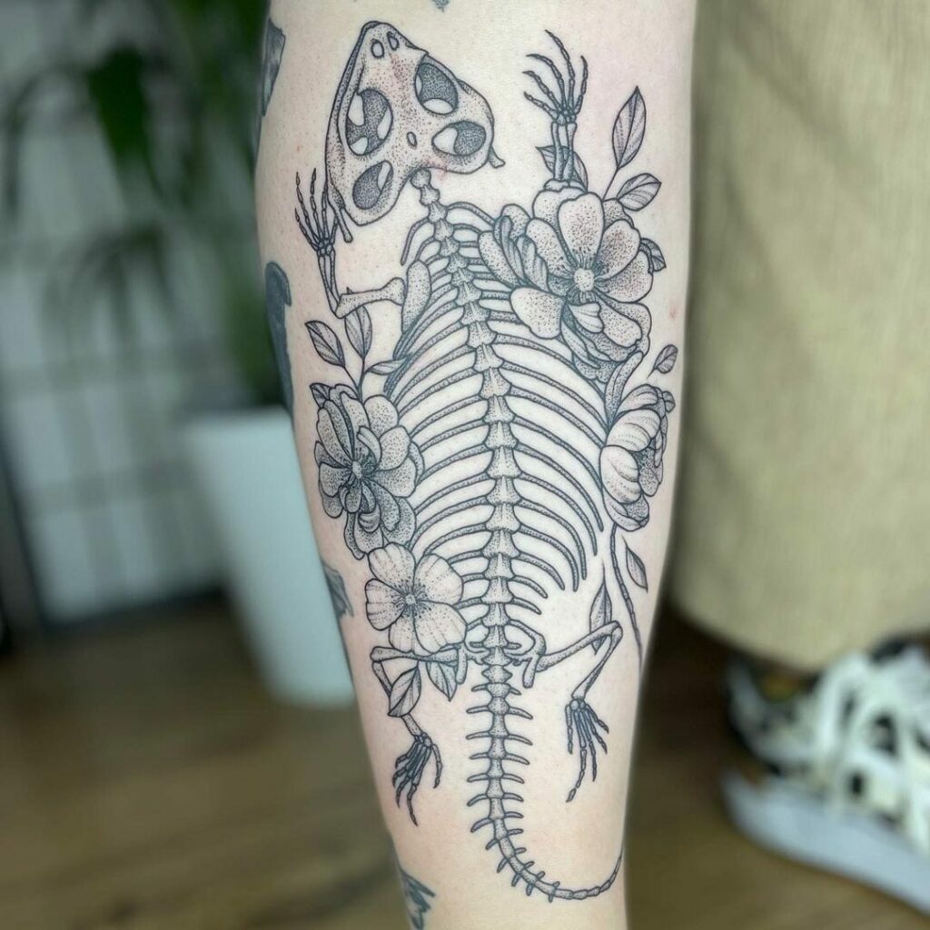 18+ Bearded Dragon Tattoo Ideas To Inspire You! 18 Bearded Dragon's Skeletal Structure Tattoo