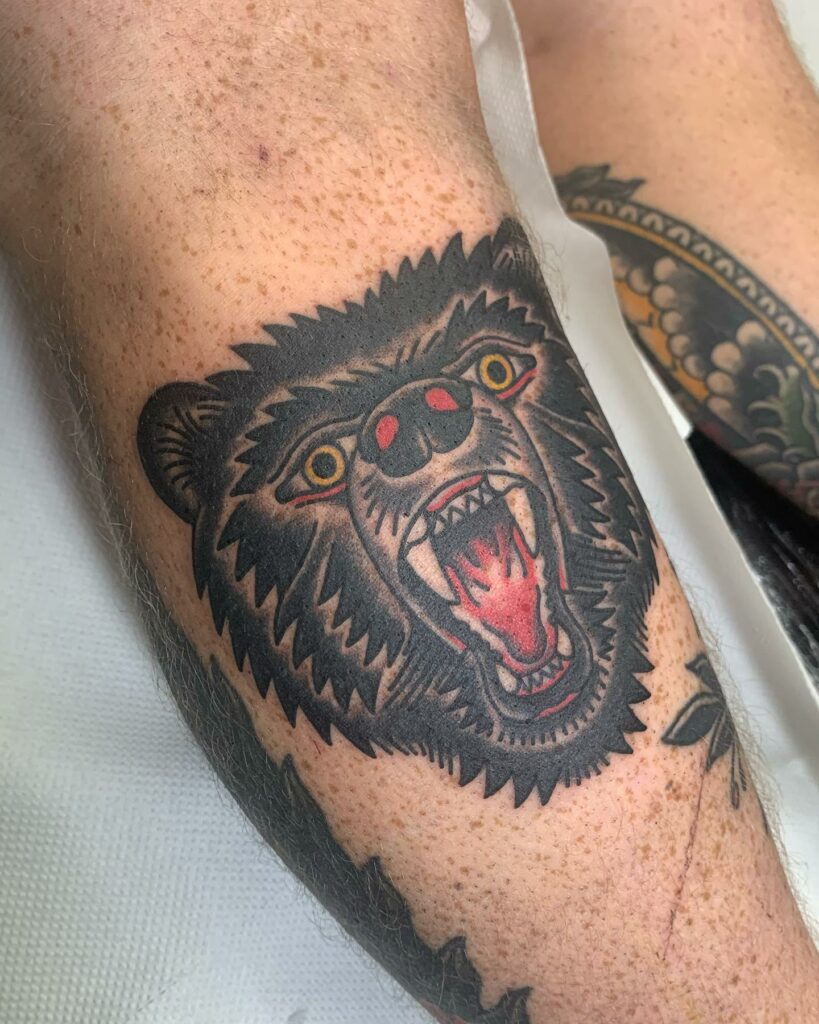11+ Traditional Bear Head Tattoo Ideas That Will Blow Your Mind! 15 Bear's Face Tattoo