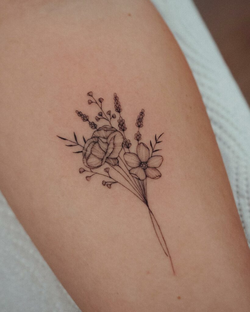 11+ Simple Carnation Tattoo Ideas You’ll Have To See To Believe! 13 Beautiful Carnation Flower Bouquet Tattoo Designs