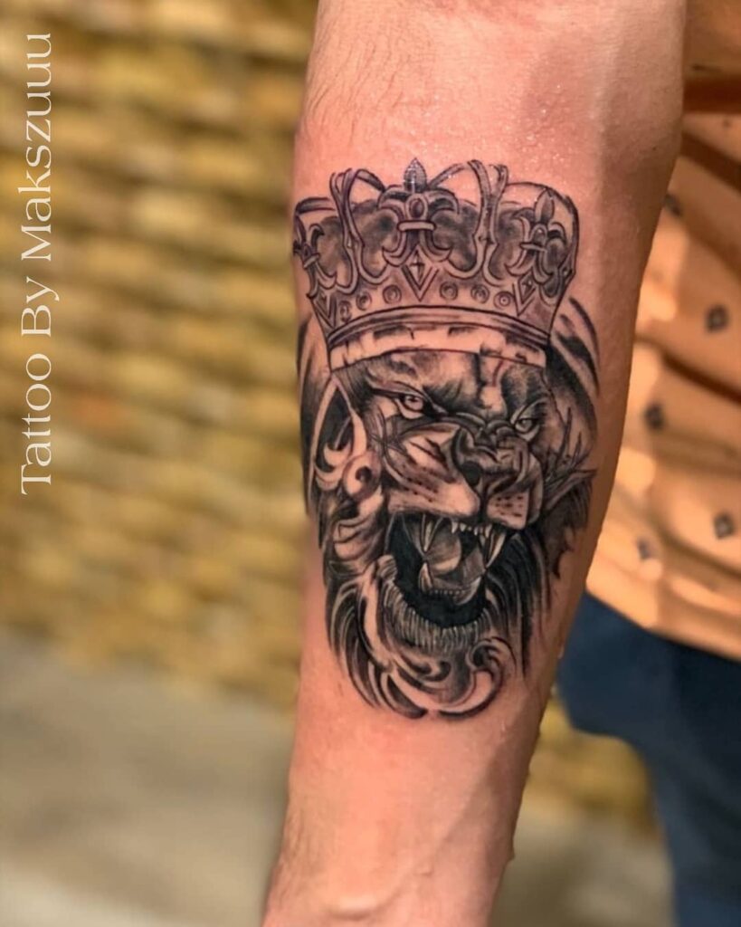 10+ Lion Tattoo On Forearm Ideas You’ll Have To See To Believe! 19 Beautiful Lion Crown Tattoo On Forearm