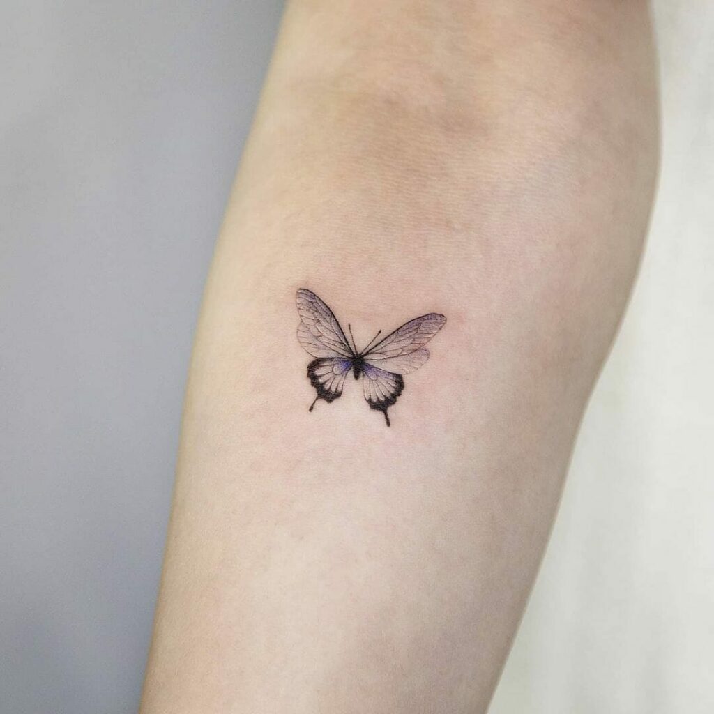 11+ Purple Butterfly Tattoo Ideas You Have To See To Believe! 11 Beautiful Minimal Butterfly Tattoo