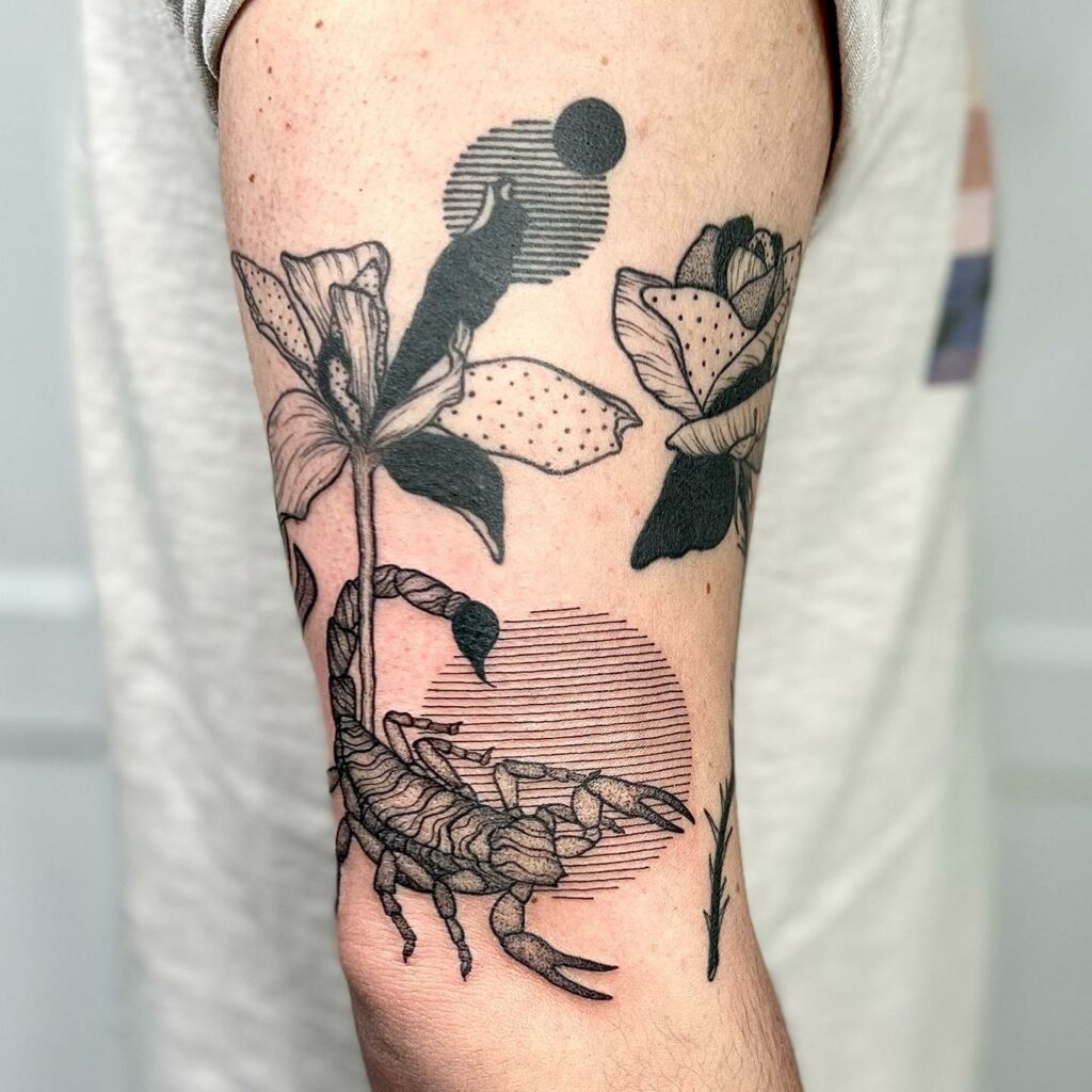 11+ Girly Scorpion Tattoo Ideas That Will Blow Your Mind! 15 Beautiful Scorpio Flower Tattoo