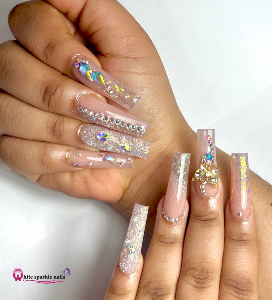 27 Latest Glitter Ombré Nail Designs To Try In 2024! 21 Dazzling Bedazzled Glitter Ombré Nails