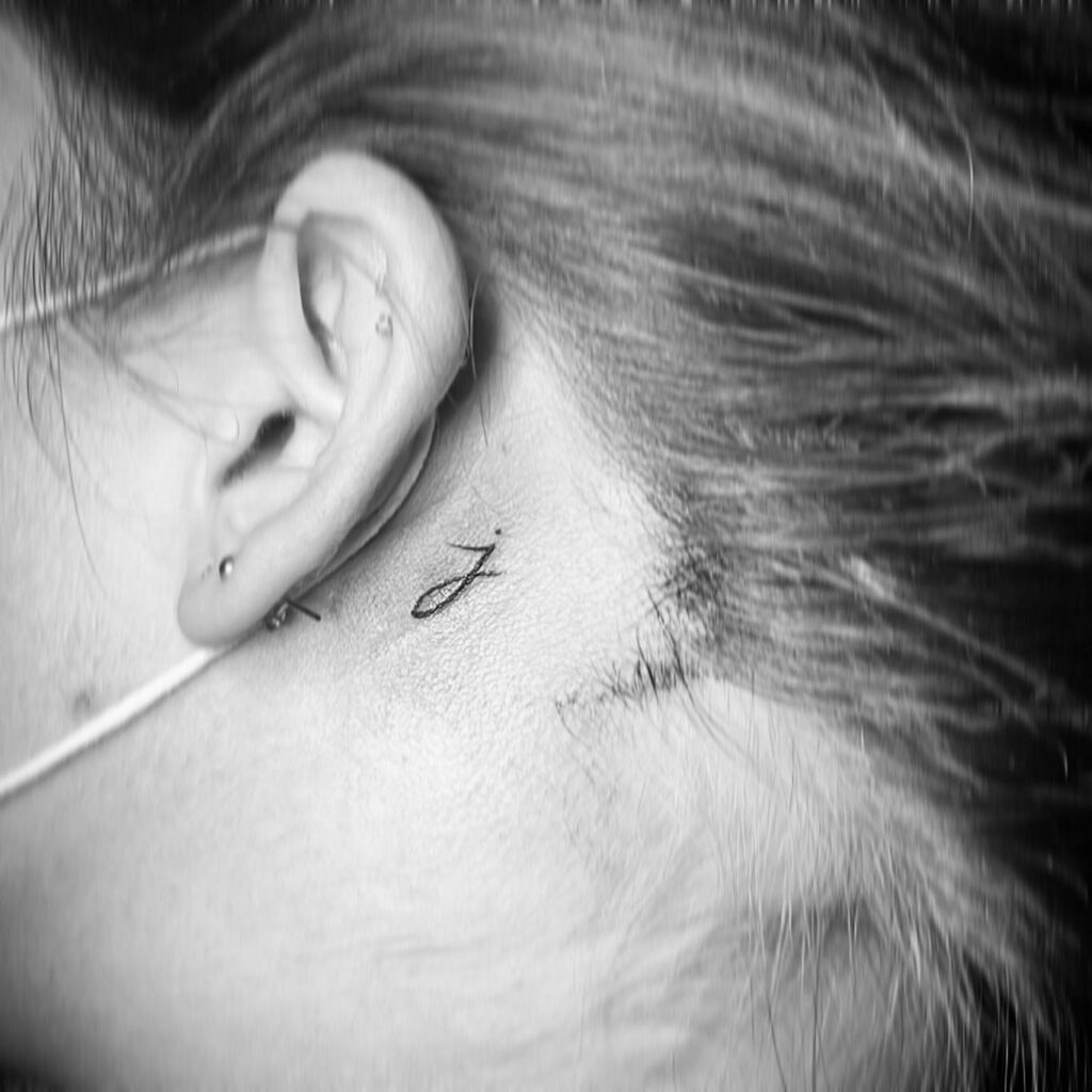 10+ J Letter Tattoo Ideas That Will Blow Your Mind! 13 Behind Ear J Letter Tattoo Design Ideas