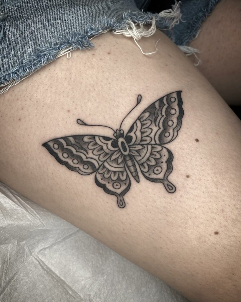 11+ Butterfly Thigh Tattoo Ideas That Will Blow Your Mind! 10 Best Butterfly Thigh Tattoos