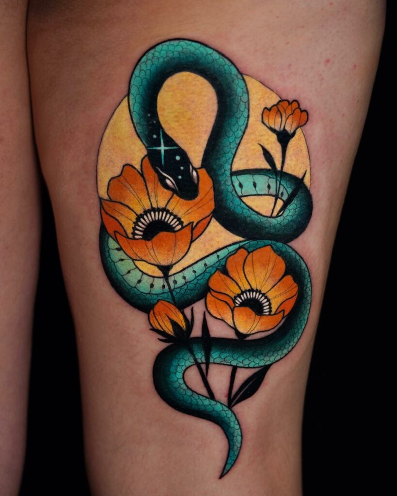 11+ Snake Flower Tattoo Ideas That Will Blow Your Mind! 10 Best Snake Flower Tattoo Ideas